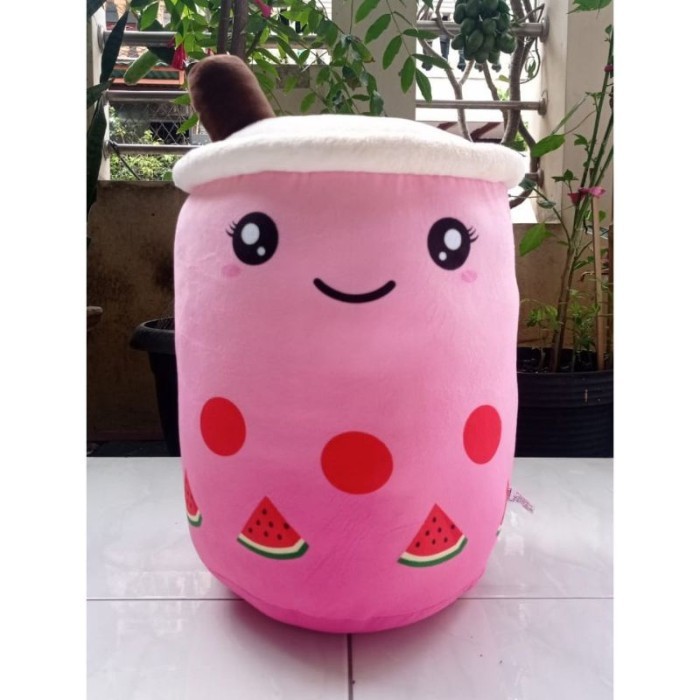Boneka Boba Jumbo Murah Bubble Milk Tea Brown Sugar Ukuran Besar - RANDOM
