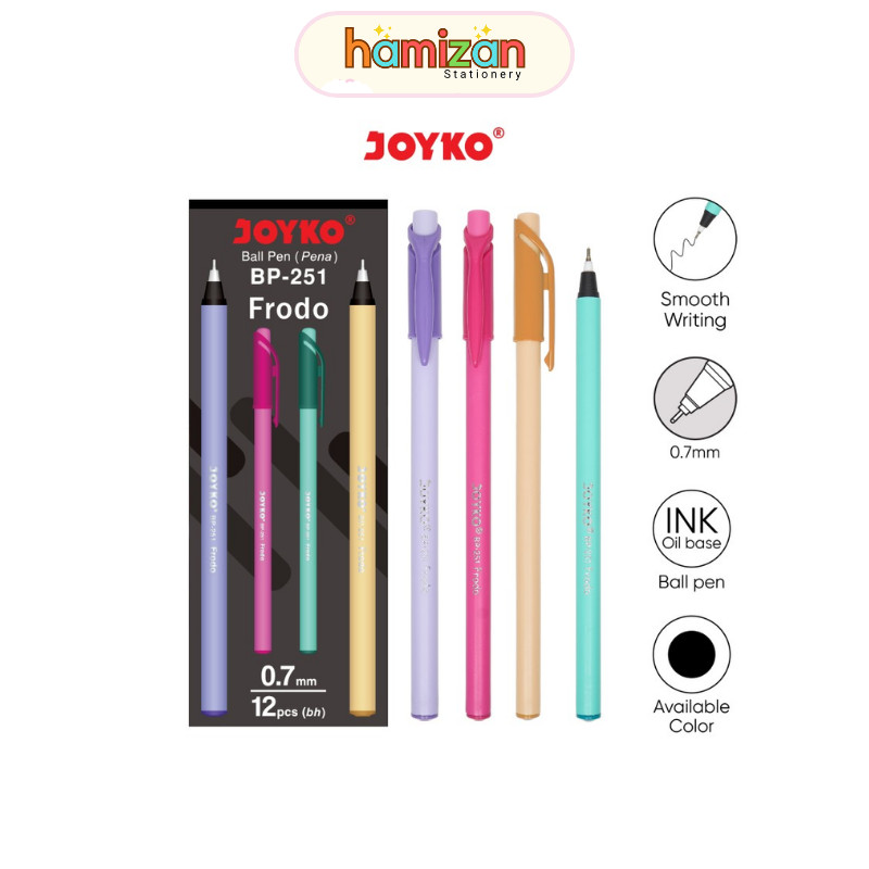 

( 12 pcs ) Ballpen / Pulpen BP - 251 254 Frodo Mora tinta hitam isi 12 pcs / Ball Pen Pulpen Pena Joyko BP-251 Frodo 0.7 mm 1 Box 12 Pcs/ Ball Pen Pulpen Pena Joyko BP-254 Mora 0.7 mm 1 Box 12 Pcs Murah Berkualitas
