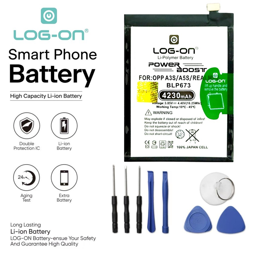 Log On - BLP673 Oppo A31 2020 BLP-673 Power Boost Double Protection IC Battery Baterai Batre