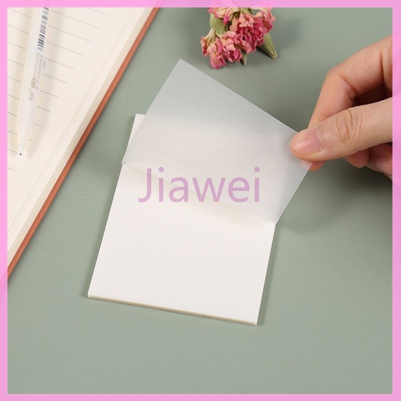 

Jiawei Catatan tempel / stiker label transparan PET dapat ditulis N kali stiker kertas catatan