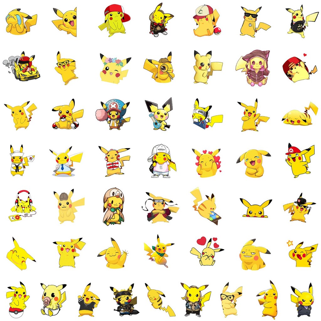 

50 Pcs Sticker Pokemon Vinyl Waterproof untuk Tempelan Laptop Tumbler HP Koper DIY [22]