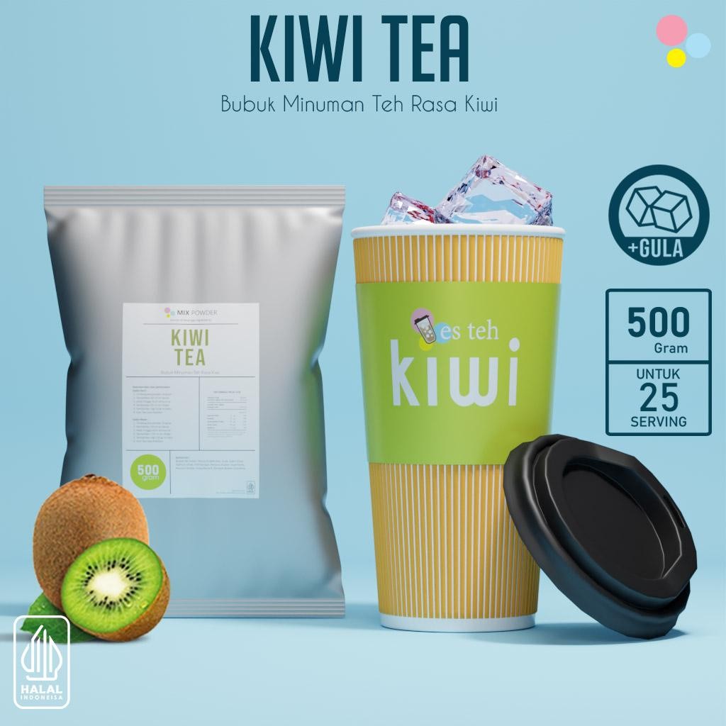 

Bubuk Minuman Teh Rasa Buah Kiwi Tea Instan Powder 500 Gram