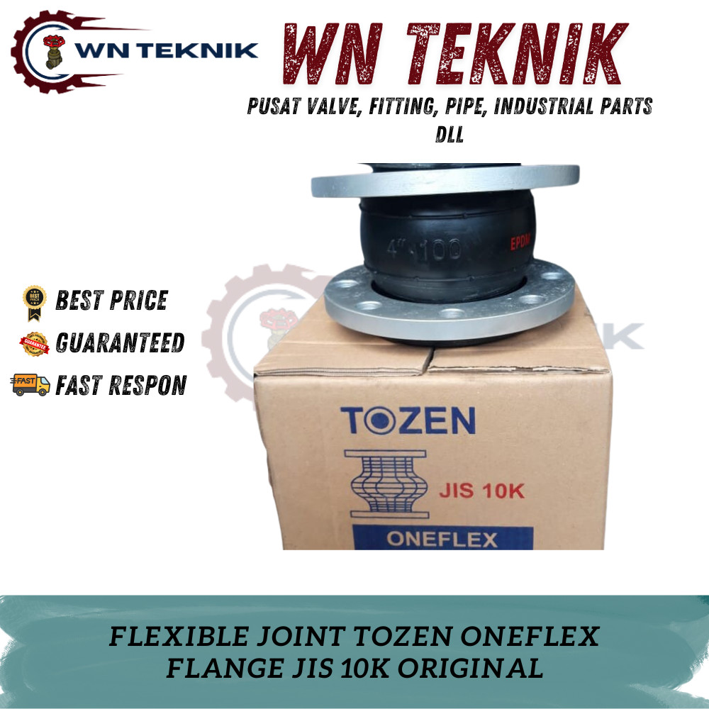 FLEXIBLE JOINT TOZEN ONE FLEK 4" INCH JIS 1OK ORIGINAL 100%