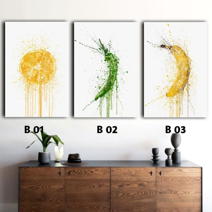 Hiasan Dinding Poster Kayu (Buah-buahan)