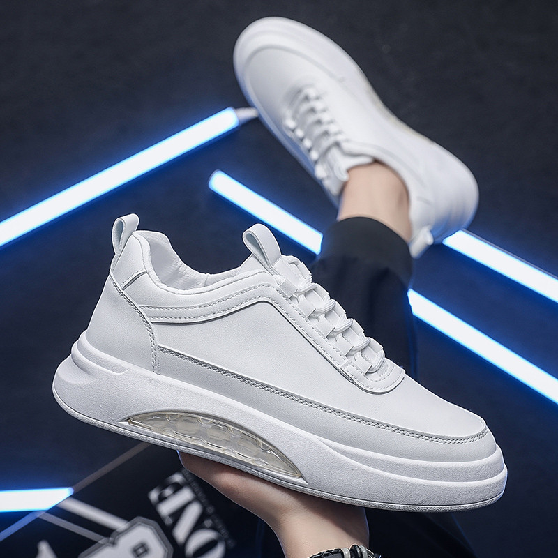 Sepatu Putih Pria Sepatu Sneakers Sepatu Casual Cowok Kulit Sepatu Sekolah Sports Shoes