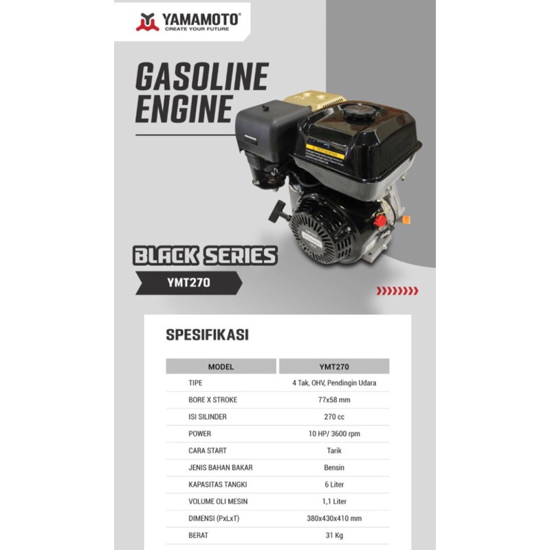 MESIN PENGGERAK SERBAGUNA YAMAMOTO GX270 10HP