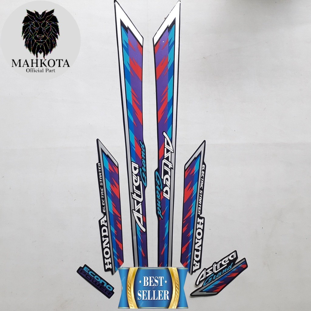 Striping Stiker Polet Sepeda Motor List honda astrea grand 1993 1994 limited edition biru lis merah 