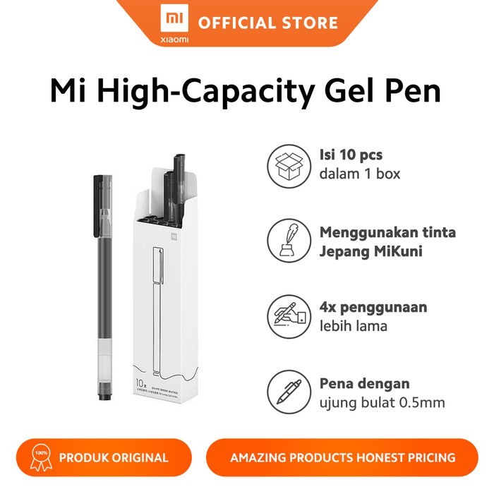 

[New] Xiaomi Original Mi Pen High Capacity Gel ink Pena Pulpen 10pc