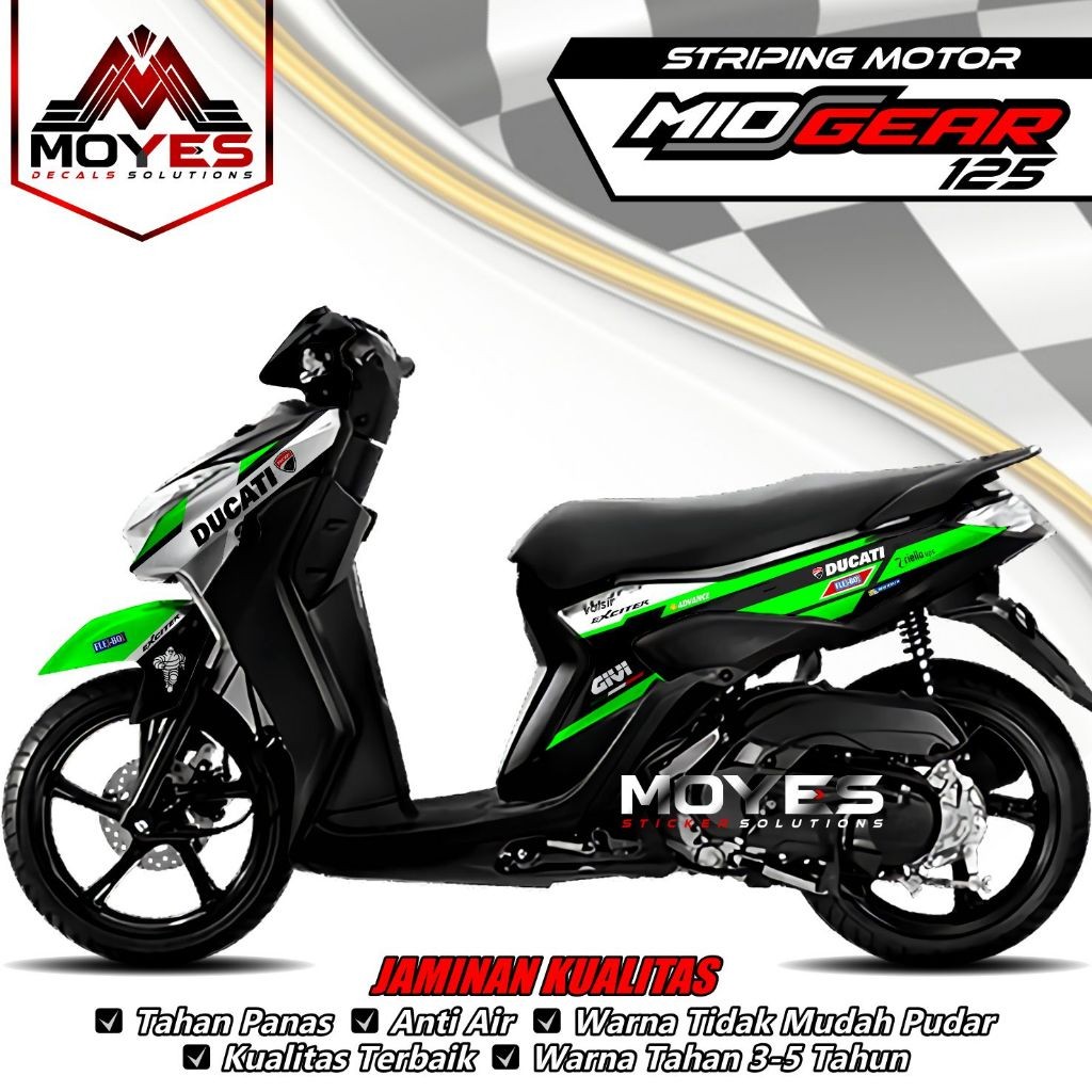 Striping Stiker Motor Mio Gear 125 Racing Model