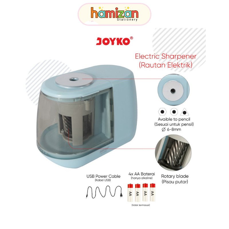 

A 159 E Joyko Rautan Pencil Otomatis Elektrik / Electric Sharpener A-159E A159E / Electric Sharpener Serutan Elektrik Joyko A-159E Murah Berkualitas