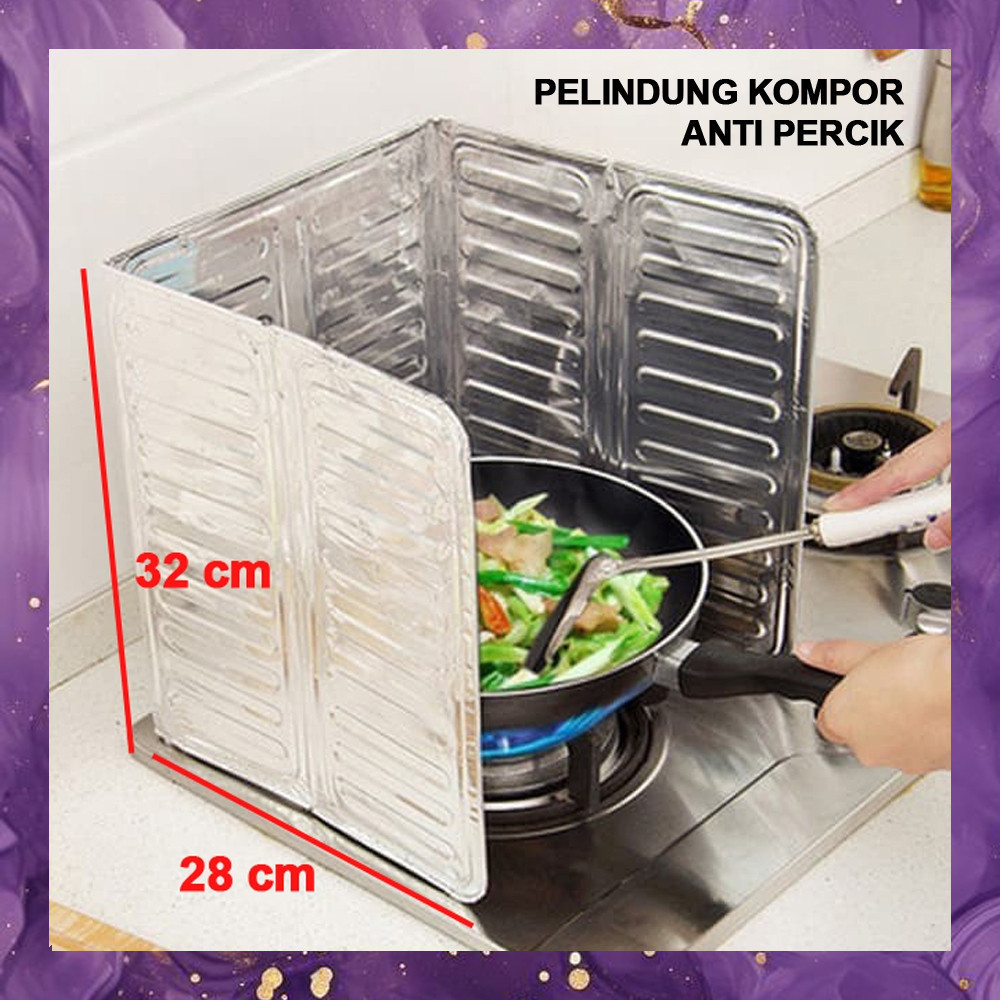 (SBA) Pelindung KOMPOR ANTI PERCIK Minyak Panas Goreng Letup Cover Aluminium Foil Kotak AR4010B3