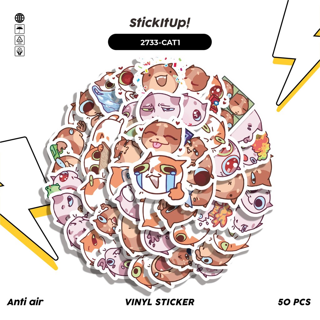 

COD✨ 50 Pcs FUNNY CHARACTER MOTION CAT STICKER PACK 01 Lucu Anti Air Untuk Dekorasi Notebook Sepeda Skateboard Handphone DIY