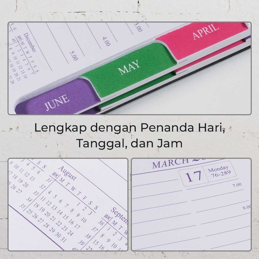 

QNSHP Toddi Buku Agenda Softcover Monthly Planner Notebook A5 304 Halaman - TD-2025