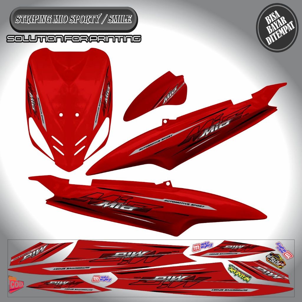 STRIPING VARIASI  HITAM STICKER YAMAHA MIO SPORTY / MIO SMILE