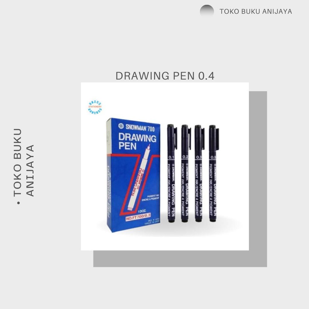 

DRAWING PEN /PENA SNOWMAN 700 DRAWING PEN NO 04 PAKET 5PCS Alat Hitam