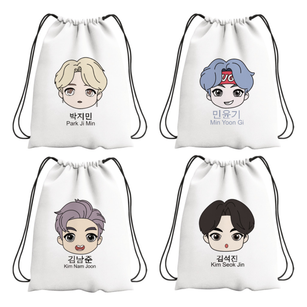 Tas Anak TAS SERUT BTS KPOP BOY BAND - string bag anak perempuan tas serut anak wanita DTF BISA CUST