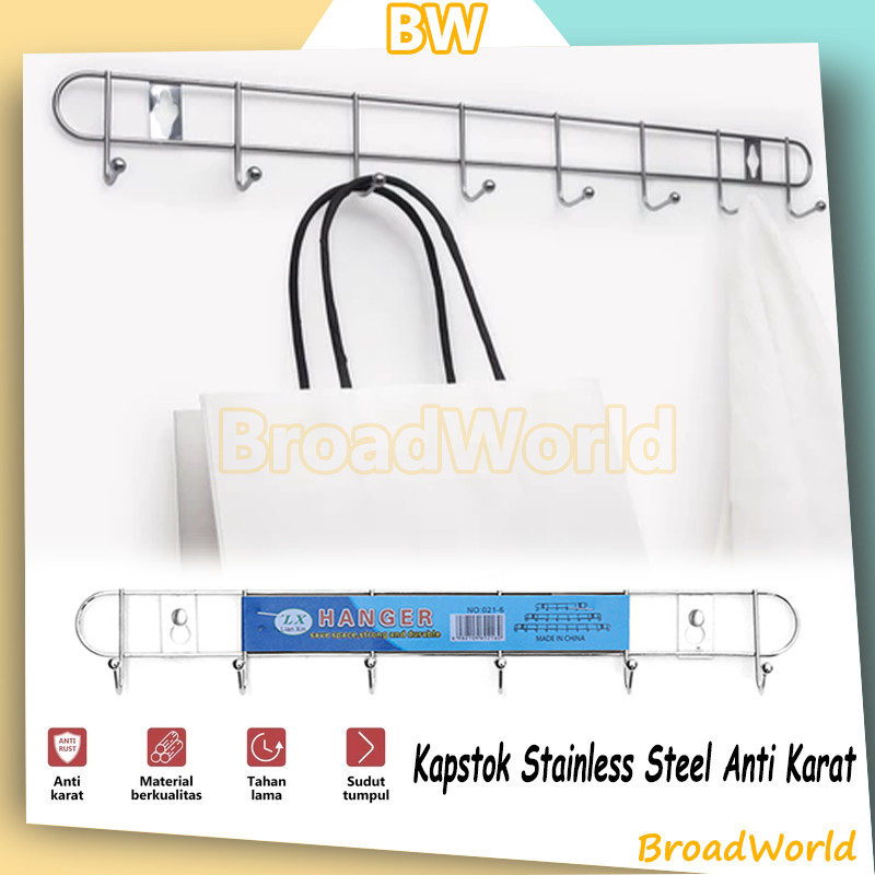 Kapstok/gantungan baju 8 kait/kapstok stainless gantungan baju/kait Gantungan Baju Kapstok Stainless