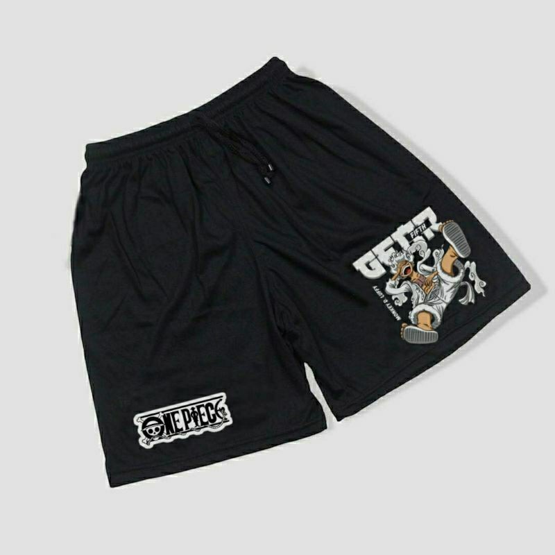 Boxer One Piece Gear 5 /Bokser Hitam/Bosker Supreme/Celana Pendek Hitam/Celana Pendek Kain