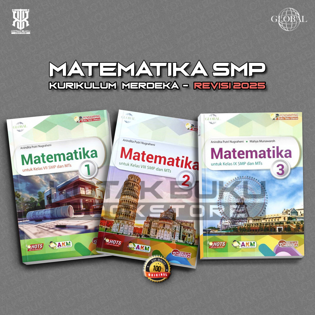 [ TS ] Buku Matematika Kelas 7 8 9 SMP Kurikulum Merdeka / Matematika SMP / Global / Tiga Serangkai 