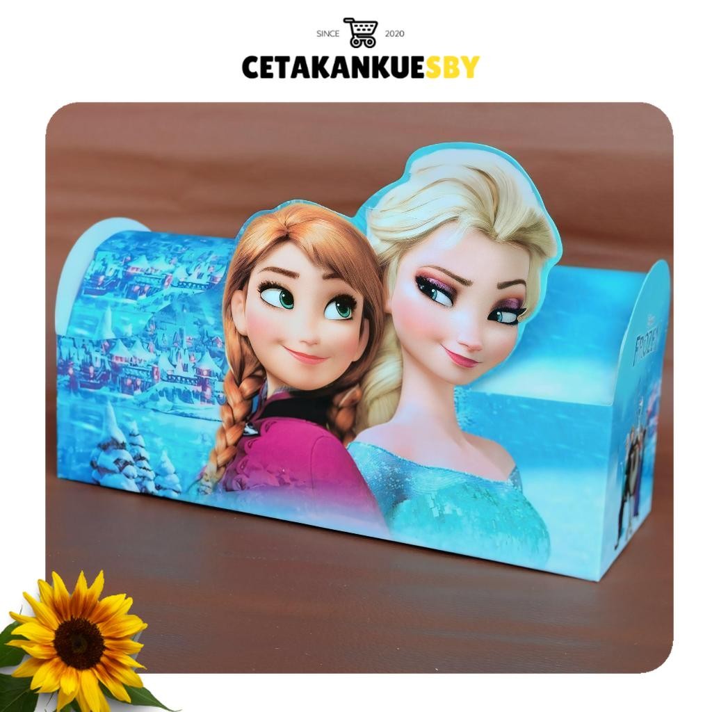 

(CKS) 5pcs Cake Box Premium Box Roll Cake Frozen Dus Hampers Anna Elsa Packaging 3D