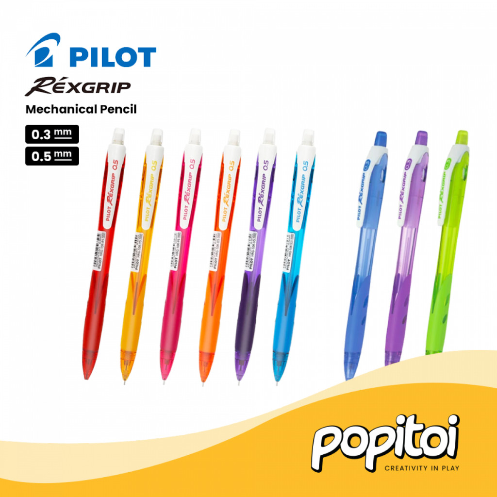 

READY Pilot REXGRIP Mechanical Pencil 0.3 0.5 mm Pensil Mekanik Cetek Warna Warni Murah Ekonomis