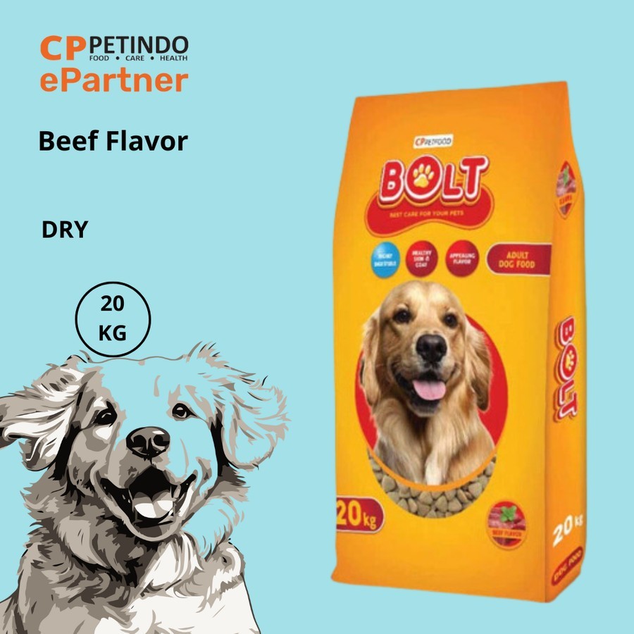 CPPETINDO CPPETINDO BOLT Beef Kibble Segitiga Dog Food – 20 Kg