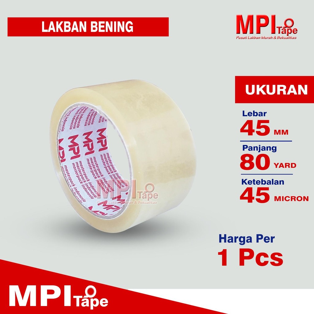 

Lakban Bening MPI 45 mm x 80 yard - Lakban Packing