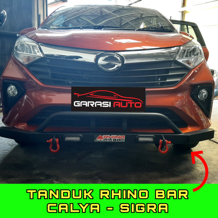Tanduk Depan Calya Sigra Bumper Guard Towing Bar Rhino Besi DRL lampu