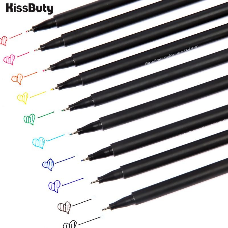 

12PCS / Set 0.4mm Colorful Fiber Fineliners Marker Pen Painting Felt Tip Pens Set Fine Hook Line Pen Graffiti Sketch Drawing Art