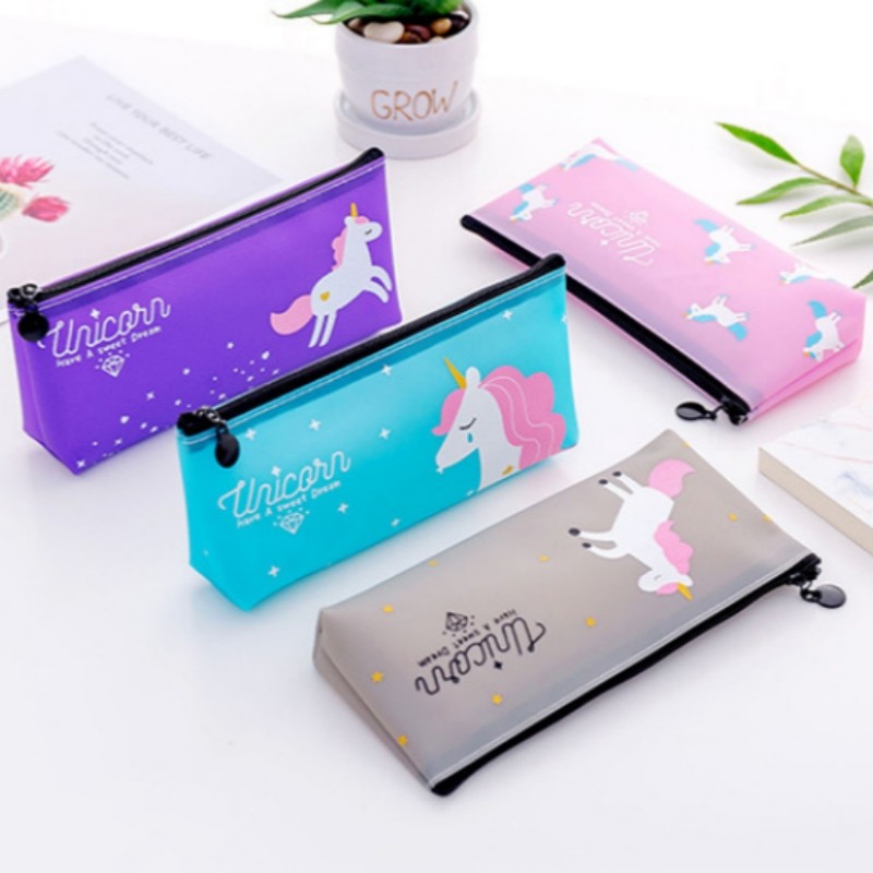 

PVC jelly glue cute pencil bag Simple small large capacity stationery bag student school supplies storage bag pen case gifts