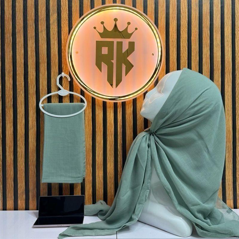 Kerudung Jilbab Segiempat Paris Jadul Sage Green