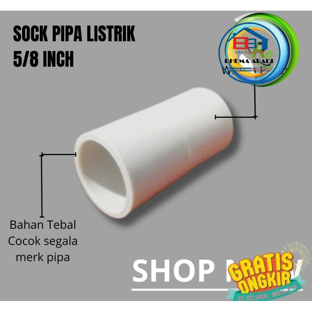 RHEMA Sambungan Pipa Listrik Shock Pipa 5/8 Sok 5/8 Pipa Listrik 5/8