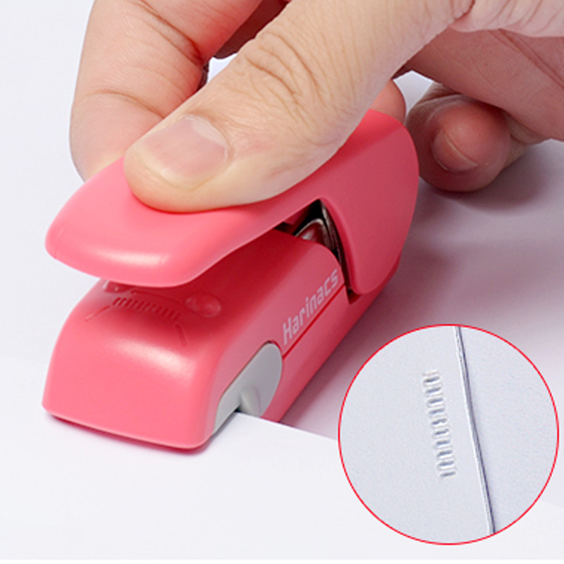 

Hand-held Mini Safe Stapler Without Staples Staple Free Stapleless 7 Sheets Capacity for Paper Binding Business School Office