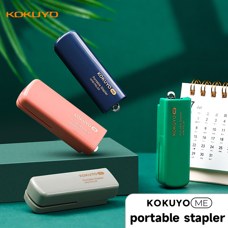 

Japan Kokuyo Mini Cute Stapler, Press-Type, Effortless Stapling, Portable and Compact for Students