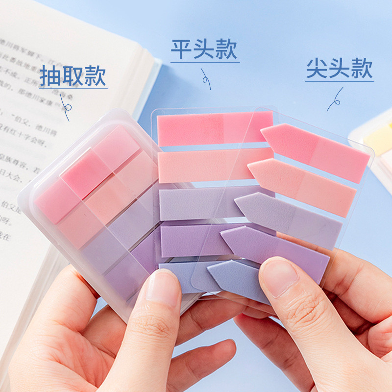 

1 PC PET Transparent Index Sticker Morandi Sticky Note Sticker Sticky Note 5 * 20 Office Accessories Sticky Notes