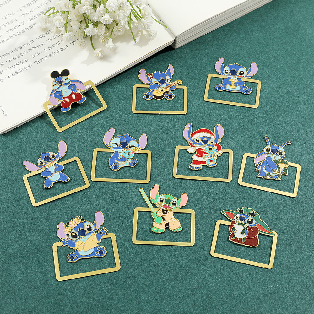 

Cartoon Disney Cute Stitch Book Mark Anime Metal Bookmarks Fan Collection Gift for Book Lovers Stationery School Supplies