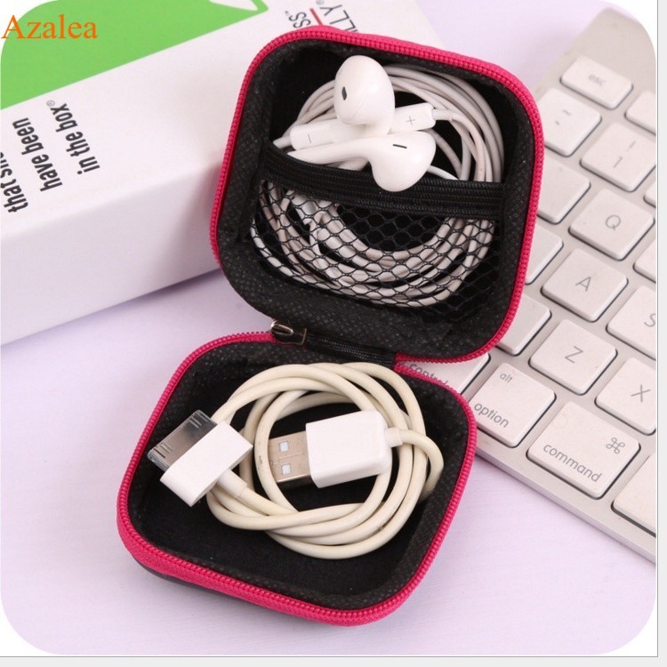 Dompet Headset & Koin Petak Pouch Penyimpanan Charger Mini Case Organizer Kabel Headset Bluetooth Ko