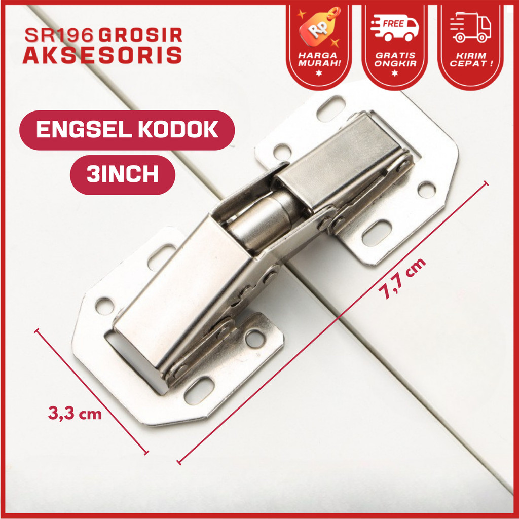 Engsel 3inch Engsel Kodok / Engsel Pintu Lemari Lipat Tanpa Bobok