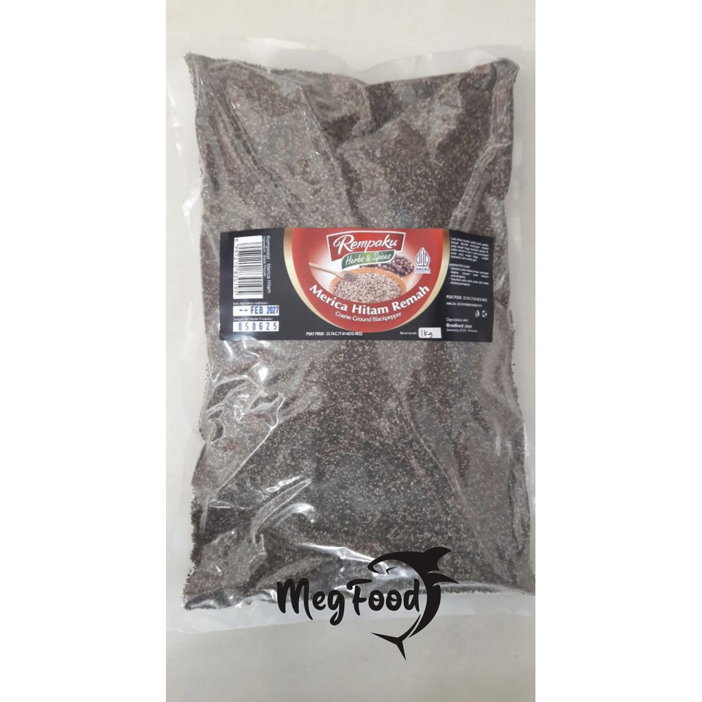 

Rempaku Coarse Ground Blackpapper / Merica Hitam Remah / Lada Hitam Remah 1 KG