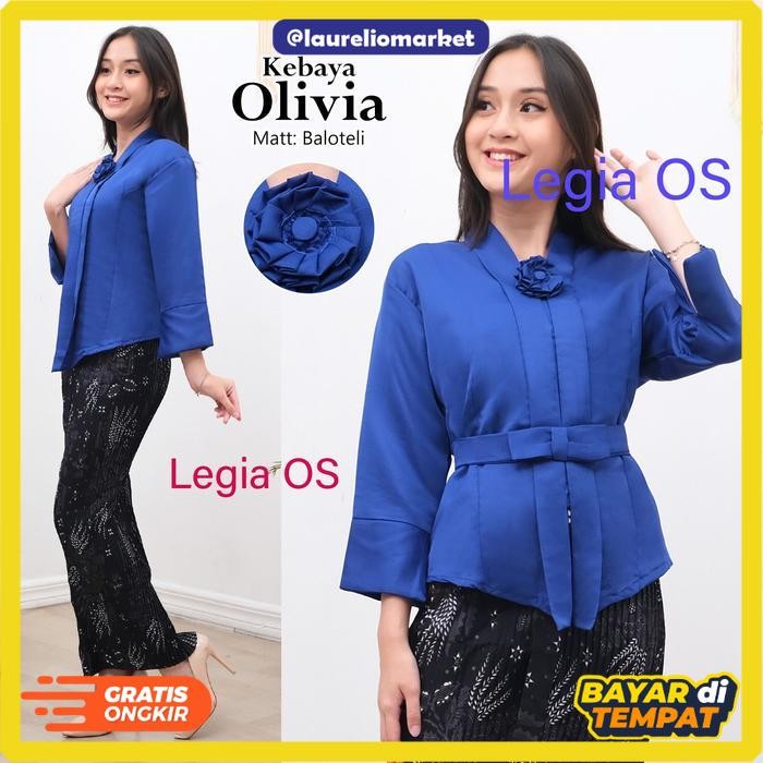 Atasan Kebaya Encim Kebaya Floy Polos Olivia COD - PUTIH, S