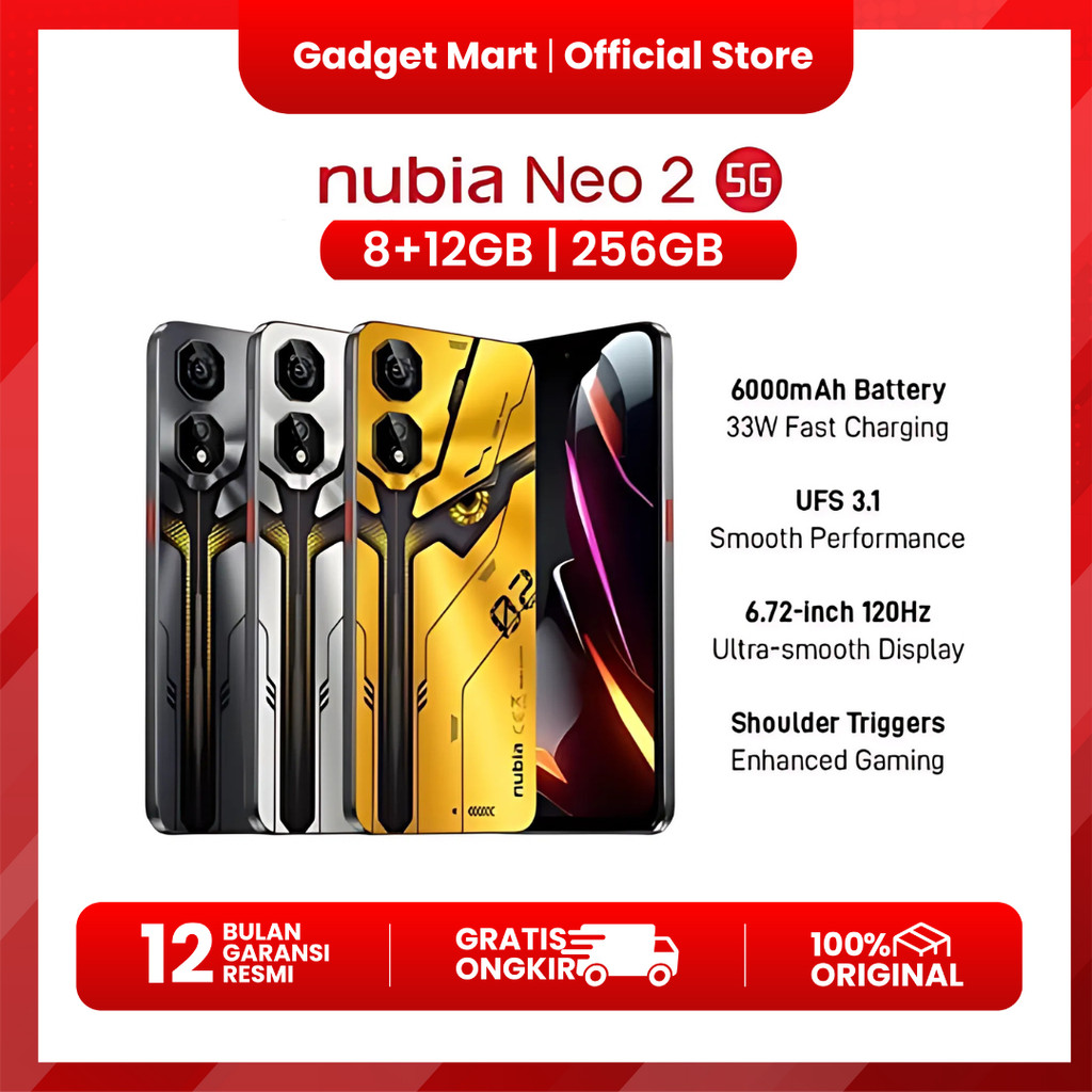 ZTE nubia NEO 2 5G NFC 8GB + 256GB - Garansi Resmi