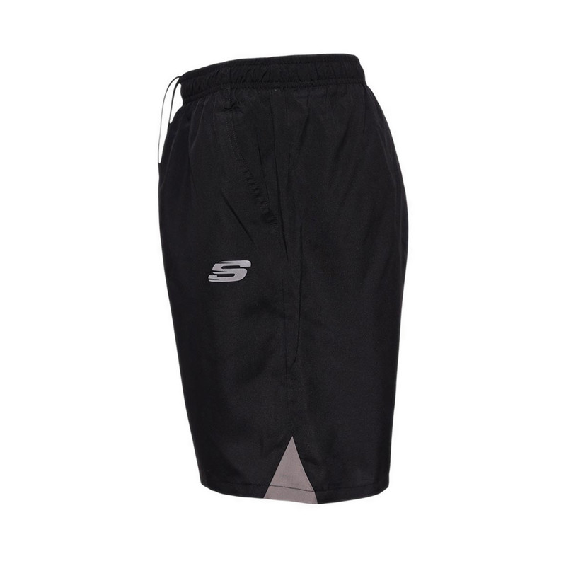BEST SALE SKECHERS MEN RUNNING SHORTS BLACK DENGAN SAKUAMPING