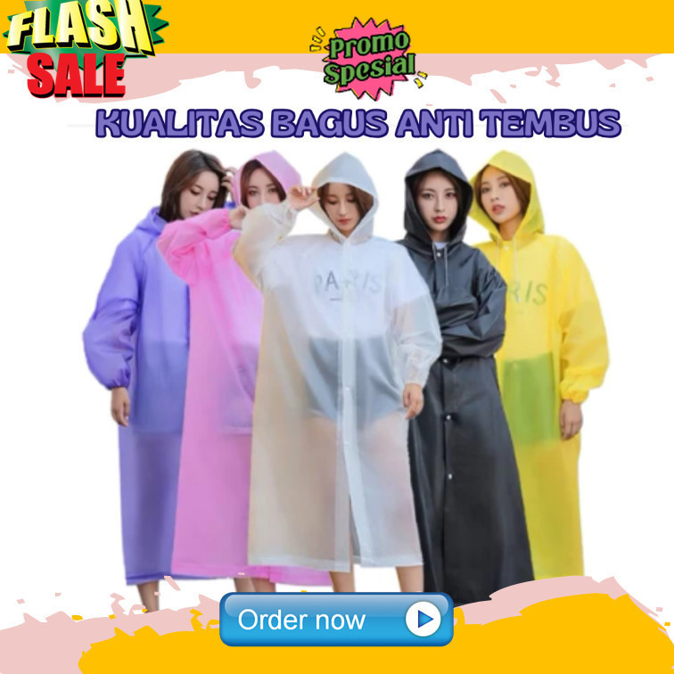 Bisa Cod Jas Hujan Transparan Tebal Jumbo Jas Hujan Cewek Kekinian Jas Hujan Eva Cowok Ponco Raincoa