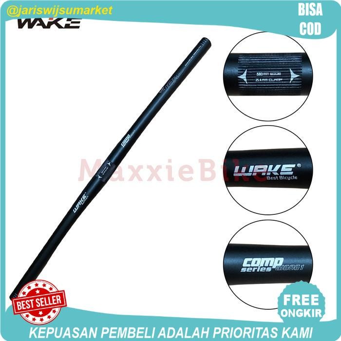 WAKE HB010 Flat Handlebar Stang Sepeda Lipat 25.4x580mm Aluminum Alloy Folding Bike Straight Handleb