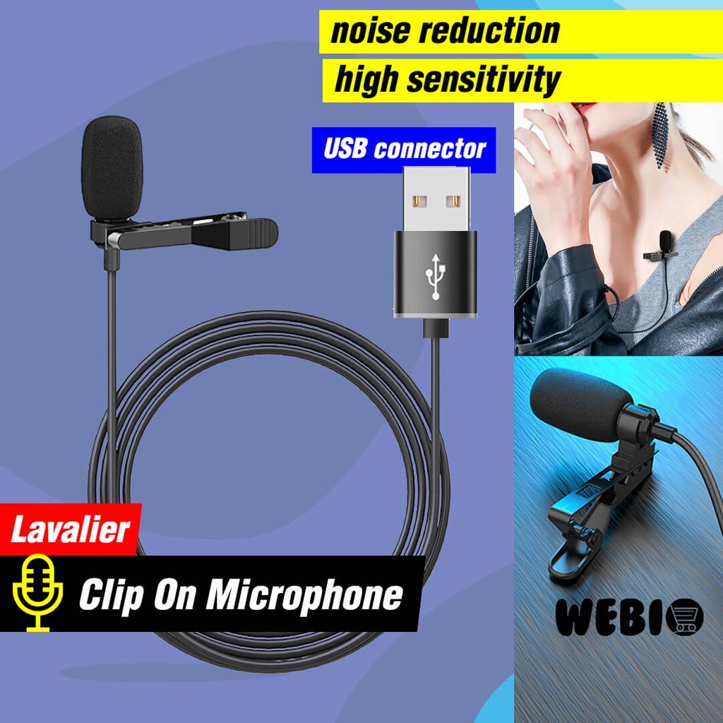 Mic Clip On L20 Microphone USB Microfon Klip Mini Mikrofon PC Laptop Mikropon Rekaman Recording Jepi