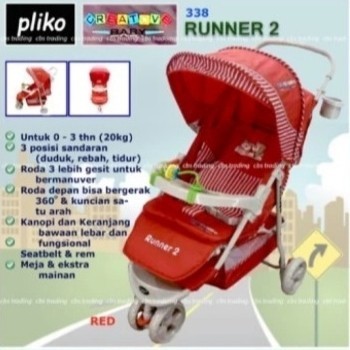 ZAHEERA - STROLLER PLIKO CREATIVE BABY RUNNER 328 KERETA DORONG BAYI RODA 3