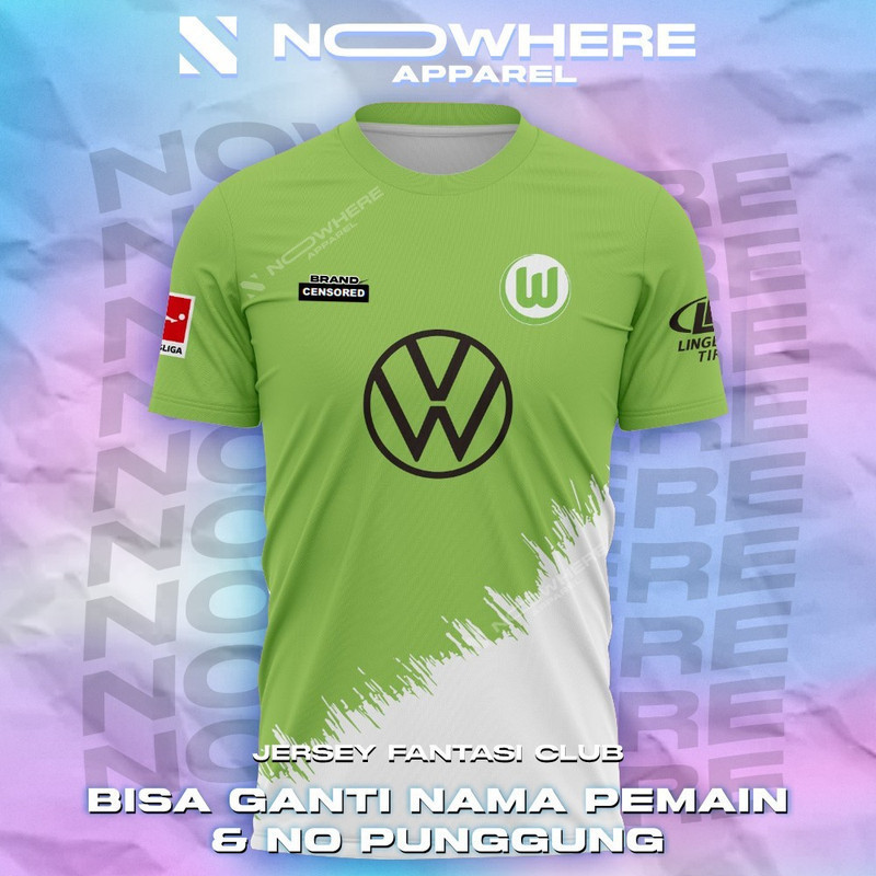 MEGA JERSEY ! FANTASY JERSEY Wolfsburg Home Away 2023 2024 2 3128