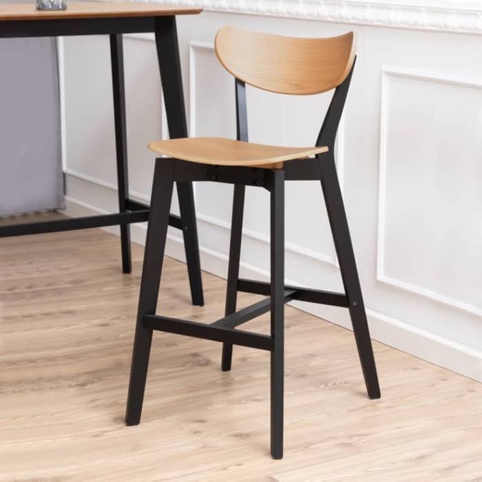 Kursi Bar Kayu Minimalis Cafe Stool INFORMA Axby Kursi Konter Makan
