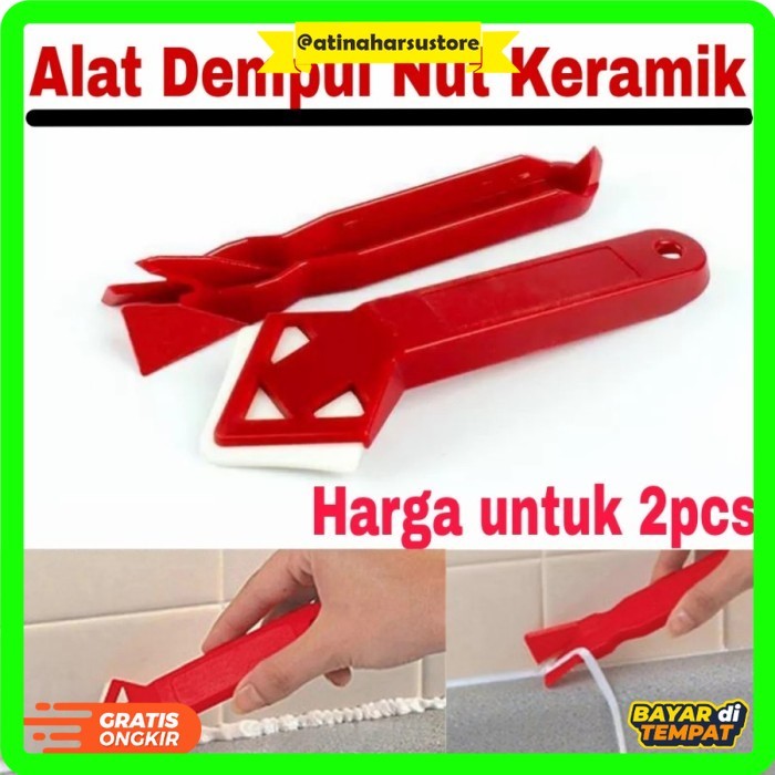 HT - Alat Nat Keramik Alat Dempul Nut Keramik Isi 2pcs Scraper Tools