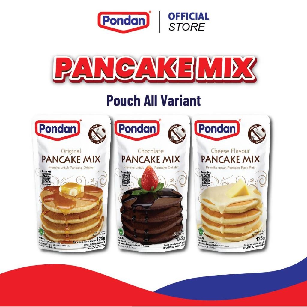 

Pondan Pancake Mix 125g 3 Rasa Praktis